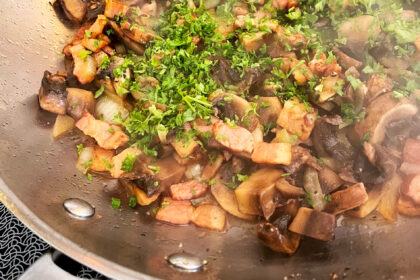 Poêlée de champignons portobello au bacon