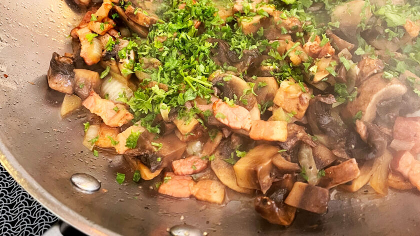 Poêlée de champignons portobello au bacon
